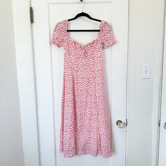 Princess Polly | Ga Ga Floral Midi Summer Sundress Dress in White & Red Size 4 - Picture 3 of 8